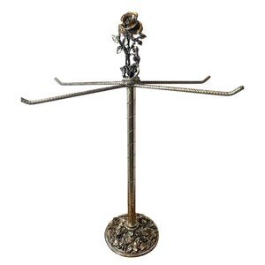 Vintage Silver Matson Rose Towel or Jewelry Holder Decorative